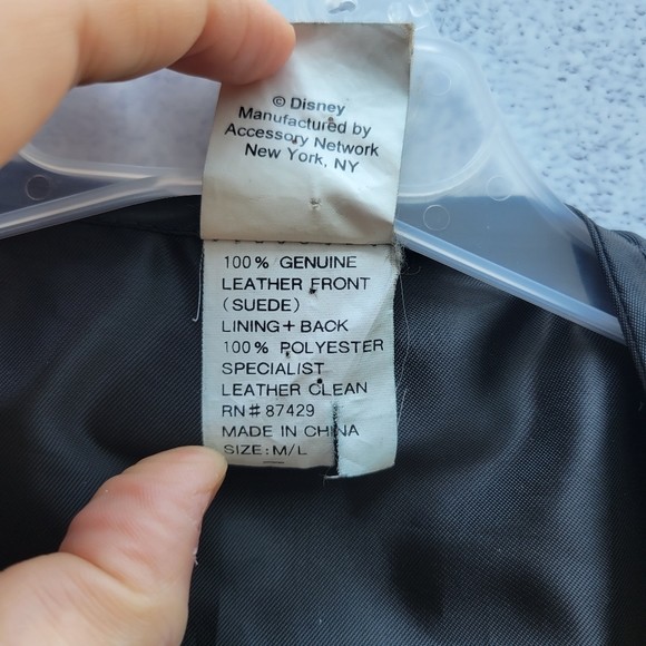 Nostalgic Vintage 100% genuine leather black Disney Mickey Mouse vest m/l - Picture 8 of 9
